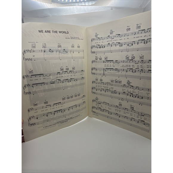 We Are The World Sheet Music Piano Voice Guitar Michael Jackson Lionel Richie - Picture 3 of 3